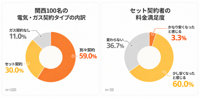 関西在住100名に聞いた 電気・ガス契約の実態_サマリーグラフ