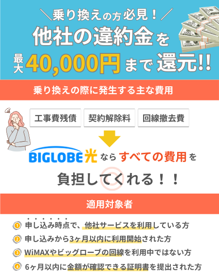 ビッグローブ光公式｜違約金還元